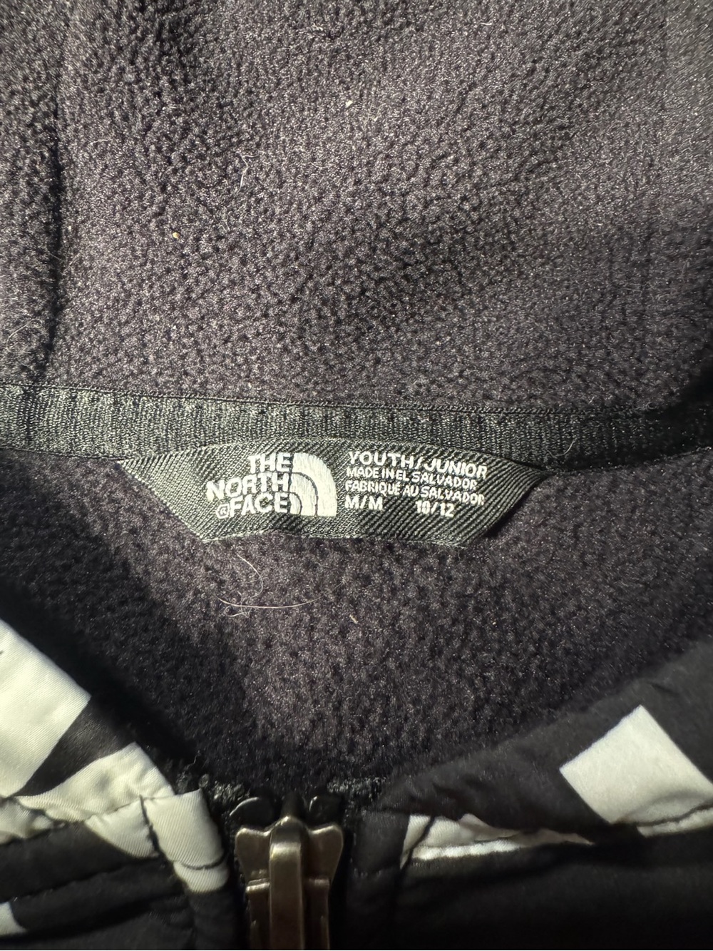 The North Face boys hooded full-zip fleece jacket, youth size Medium 10/12.